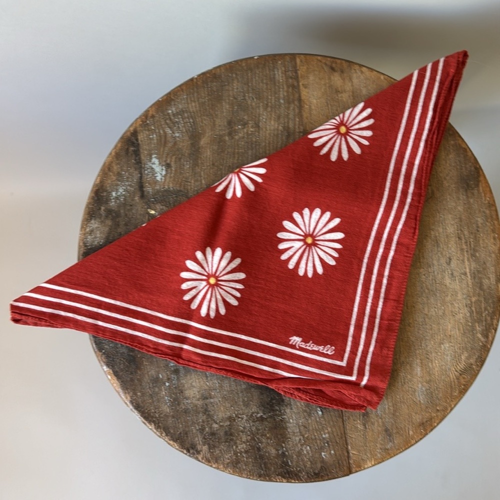 Madewell Red Floral Scarf Bandana